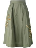 Essentiel Antwerp Pleated Skirt, Women's, Size: 40, Green, Cotton/acrylic