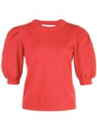 Carolina Herrera Patterned Sleeves Jumper - Red