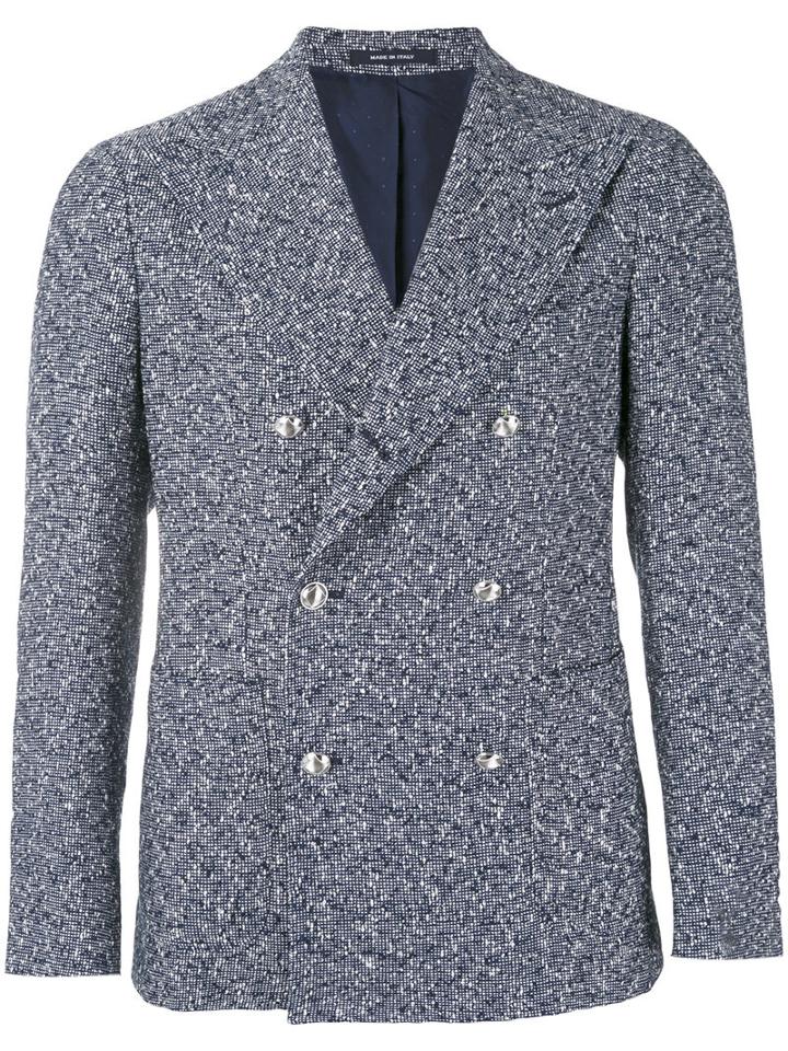 Tagliatore - Double Breasted Blazer - Men - Cotton/linen/flax/polyamide/cupro - 48, Blue, Cotton/linen/flax/polyamide/cupro