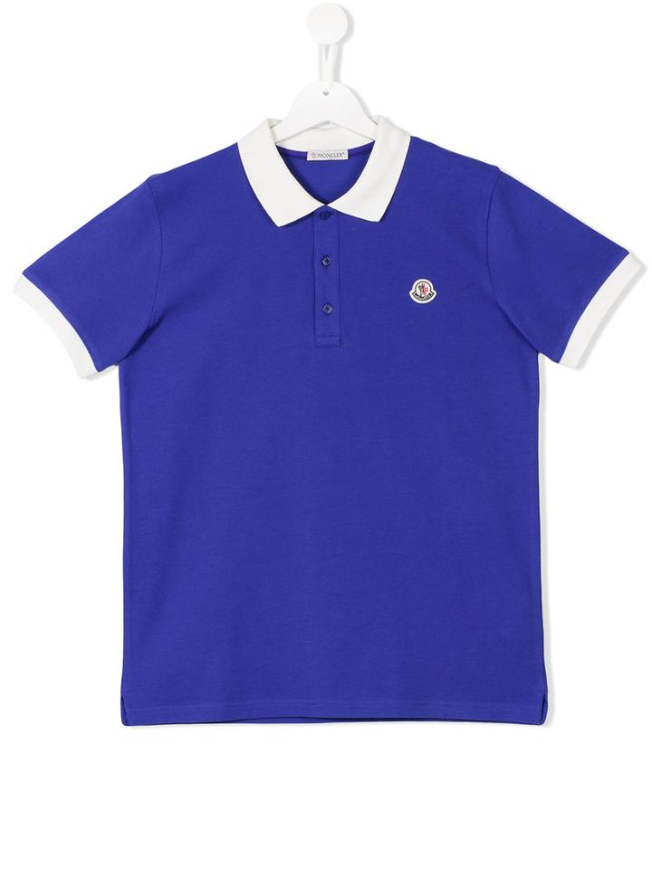 Classic Logo Polo Shirt - Kids - Cotton - 14 Yrs, Blue, Moncler Kids