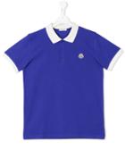 Classic Logo Polo Shirt - Kids - Cotton - 14 Yrs, Blue, Moncler Kids