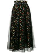 Elisabetta Franchi Midi Skirt With Macarron Print - Black