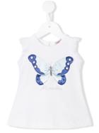 Monnalisa Butterfly Logo Blouse, Infant Girl's, Size: 6 Mth, White