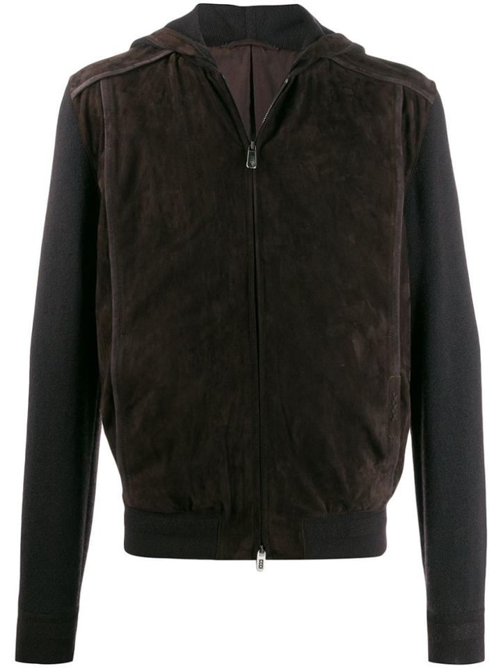 Ermenegildo Zegna Contrast Hooded Cardigan - Brown