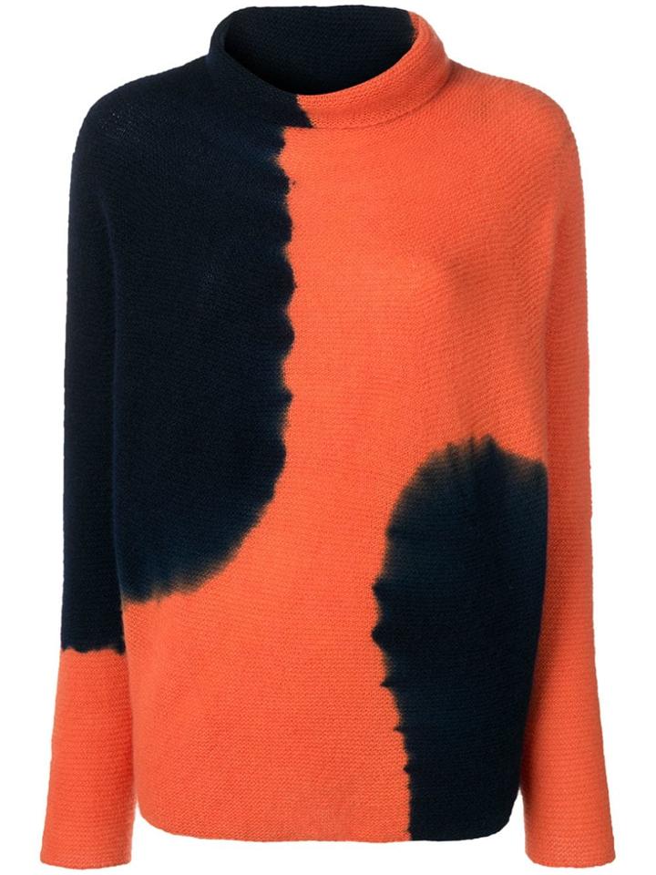 Suzusan Cashmere Two-tone Sweater - Orange