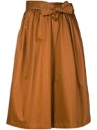 Tome Belted Wide Leg Culottes, Women's, Size: Medium, Brown, Polyurethane/cotton