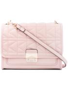 Karl Lagerfeld - Foldover Quilted Shoulder Bag - Women - Leather - One Size, Pink, Leather