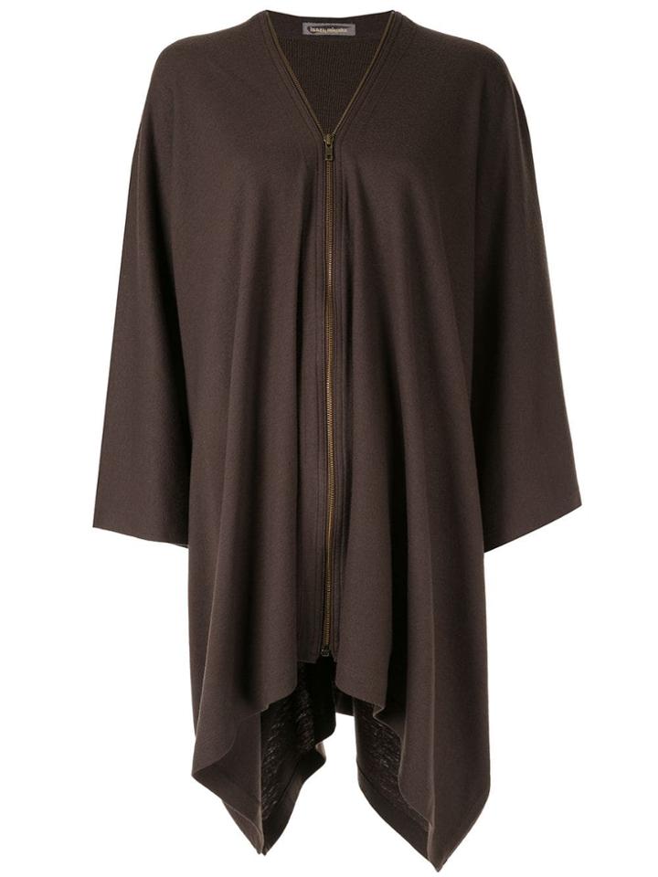 Issey Miyake Pre-owned Zip-up Poncho - Brown