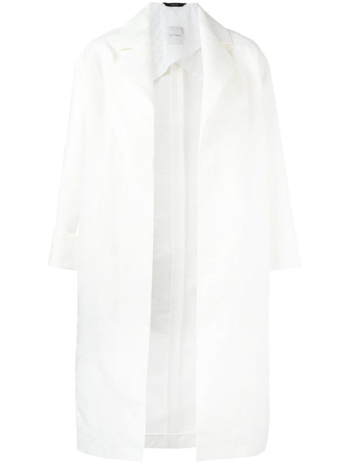 Paul Smith - Oversized Floral Coat - Women - Cotton/polyester/wool - 38, Women's, White, Cotton/polyester/wool