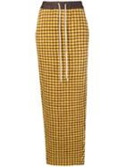 Rick Owens Gingham Check Pencil Skirt - Yellow