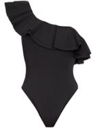 Onia Stella One-shoulder Ruffle Swimsuit - Black
