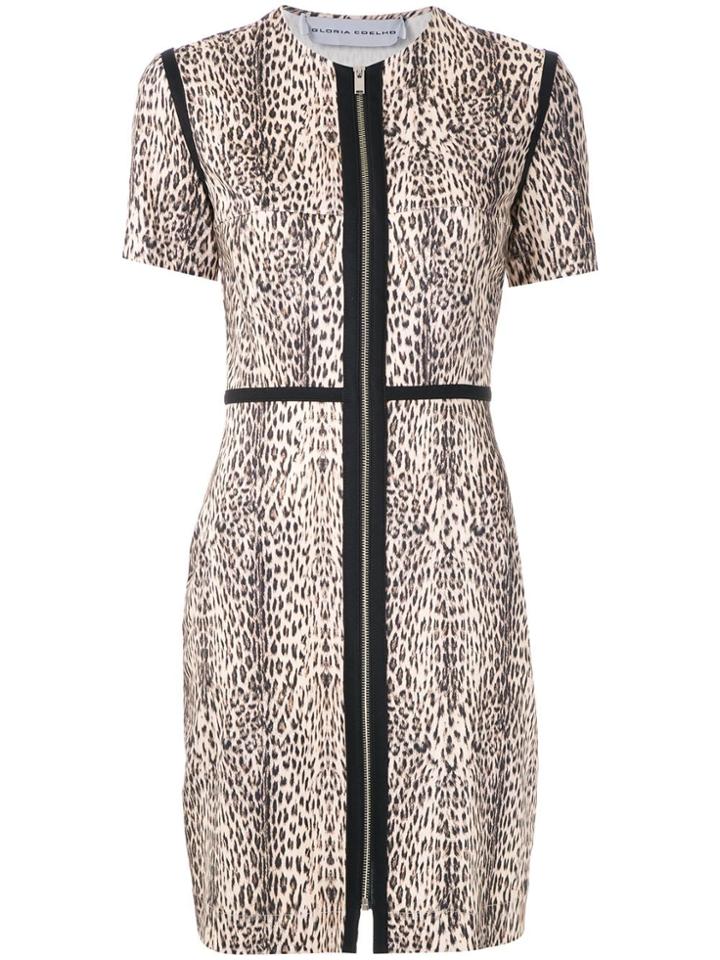 Gloria Coelho Leopard Print Short Dress - Multicolour