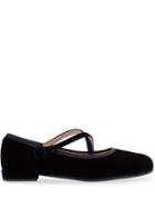 Miu Miu Crossover Strappy Ballerinas - Blue