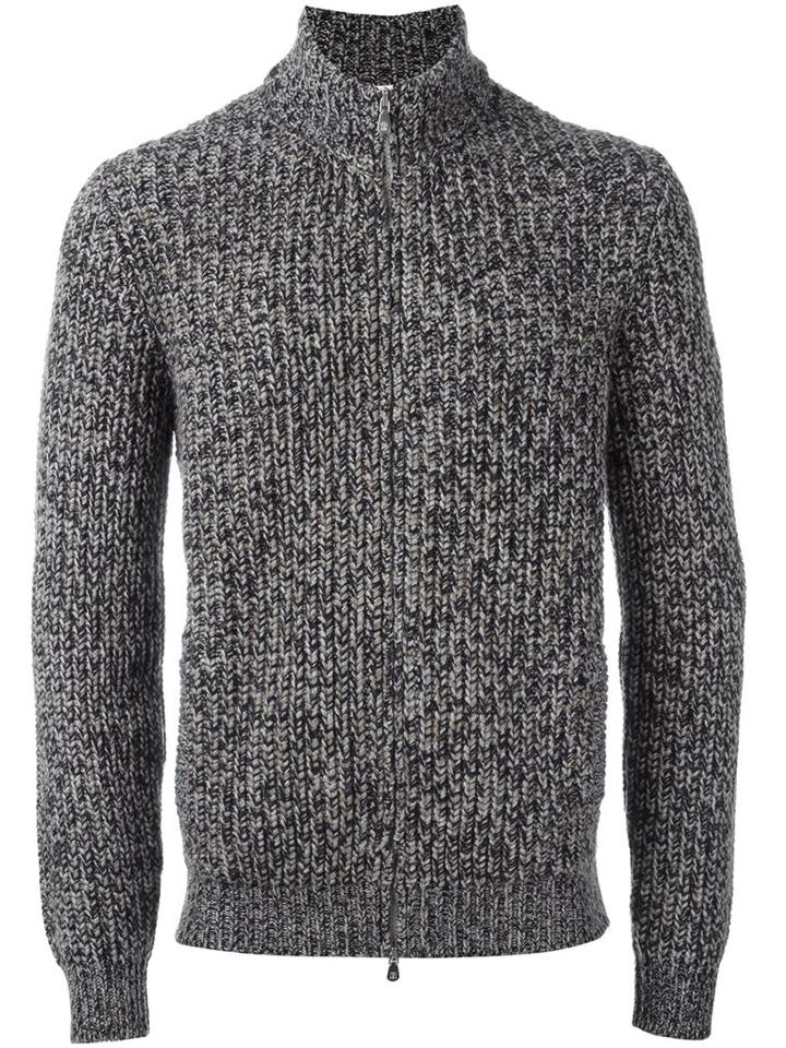 Brunello Cucinelli Cashmere Zipped Cardigan, Men's, Size: 52, Grey, Cashmere