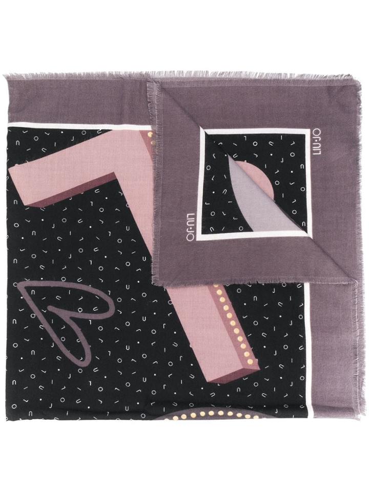 Liu Jo Logo Pattern Scarf - Black