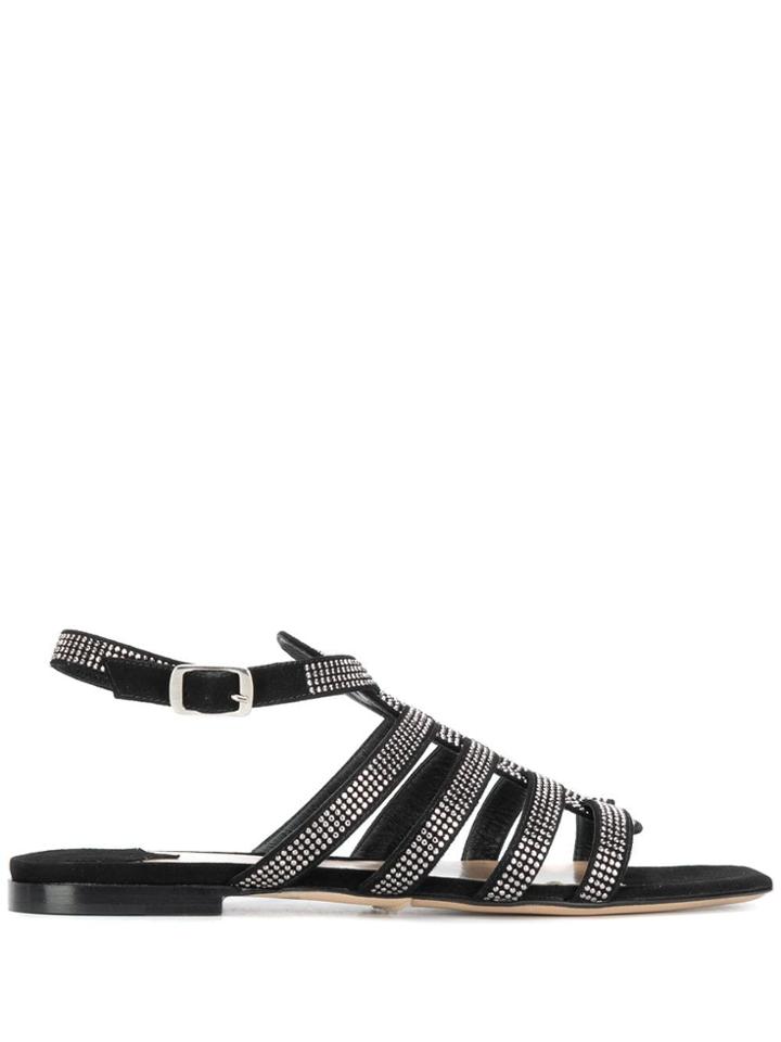 The Seller Studded Strap Sandals - Black
