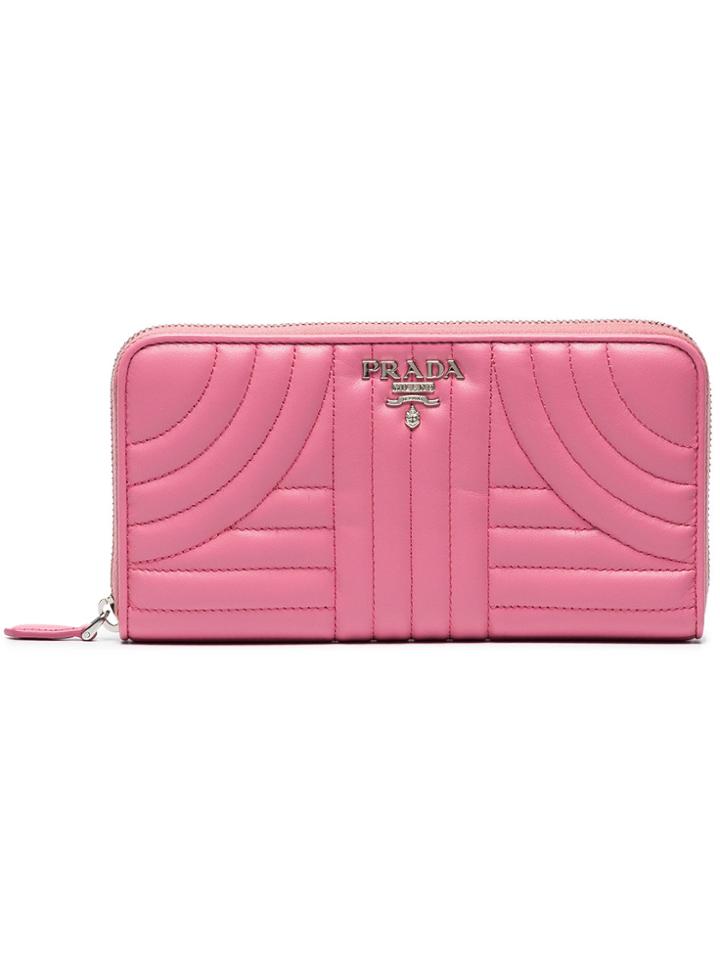 Prada Quilted Leather Wallet - Pink & Purple