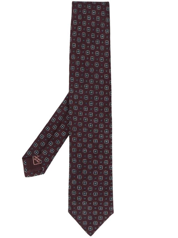 Brioni Floral Pattern Tie - Red