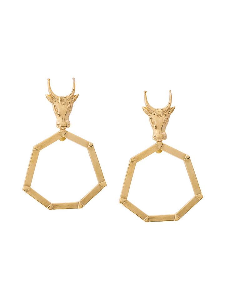 Lako Bukia X Natia Khutsishvili Bull Earring, Women's, Metallic