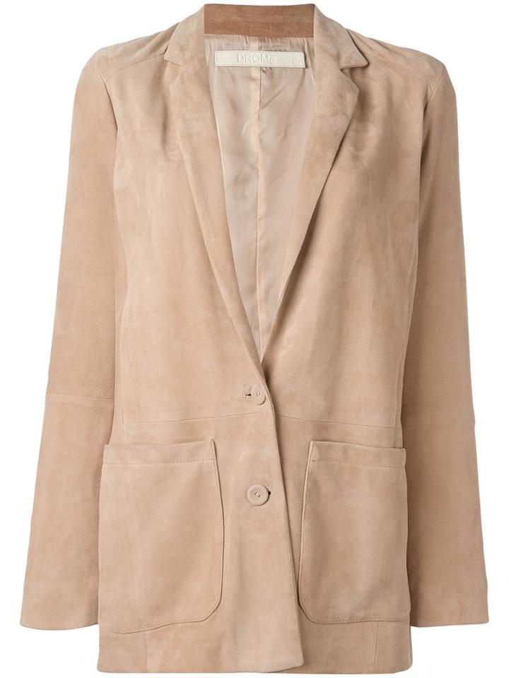 Drome Button Up Blazer, Women's, Size: Small, Nude/neutrals, Leather/acetate/cupro