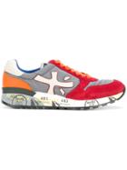 White Premiata Colour Block Lace-up Sneakers - Multicolour