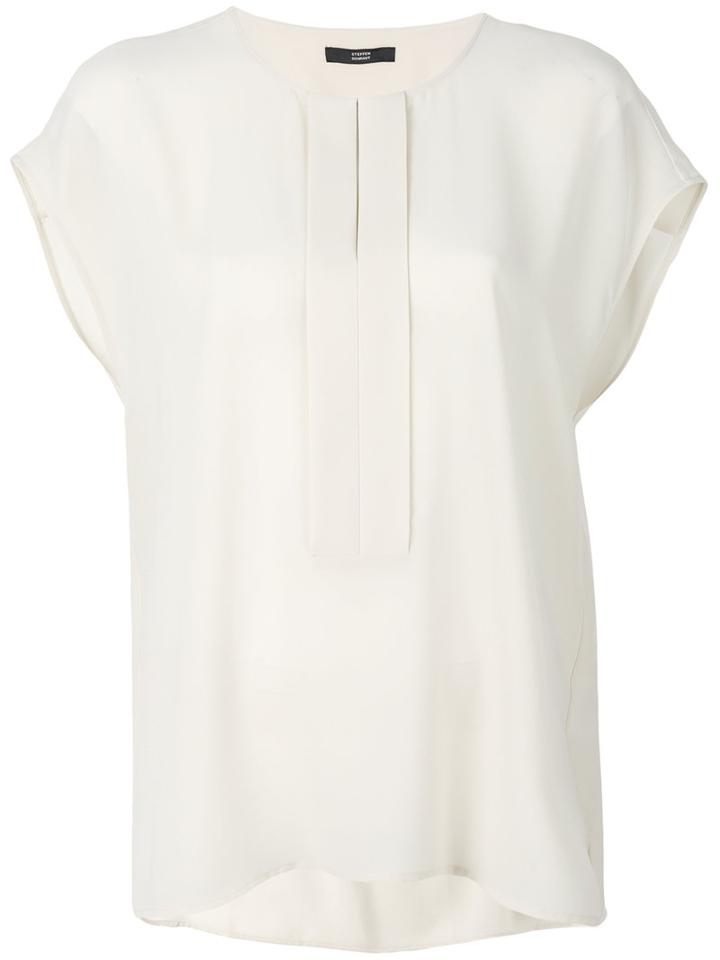 Steffen Schraut - Pleated Front Placket Blouse - Women - Polyester - 40, Nude/neutrals, Polyester