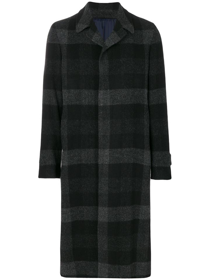 Mp Massimo Piombo Checked Coat - Black