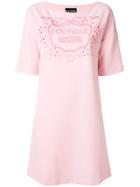 Boutique Moschino Cut Out Logo Dress - Pink & Purple