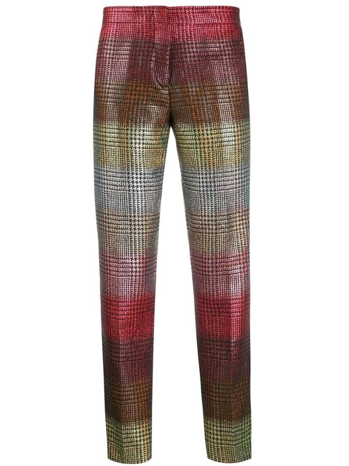 Marco De Vincenzo Houndstooth Slim-fit Trousers - Red