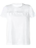 Red Valentino Mesh Panel T-shirt, Women's, Size: Large, White, Cotton/polyamide