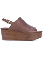 See By Chloé Stacked Wedge Sandals - Brown