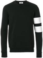 Msgm Striped Sleeve Detail Sweatshirt - Black
