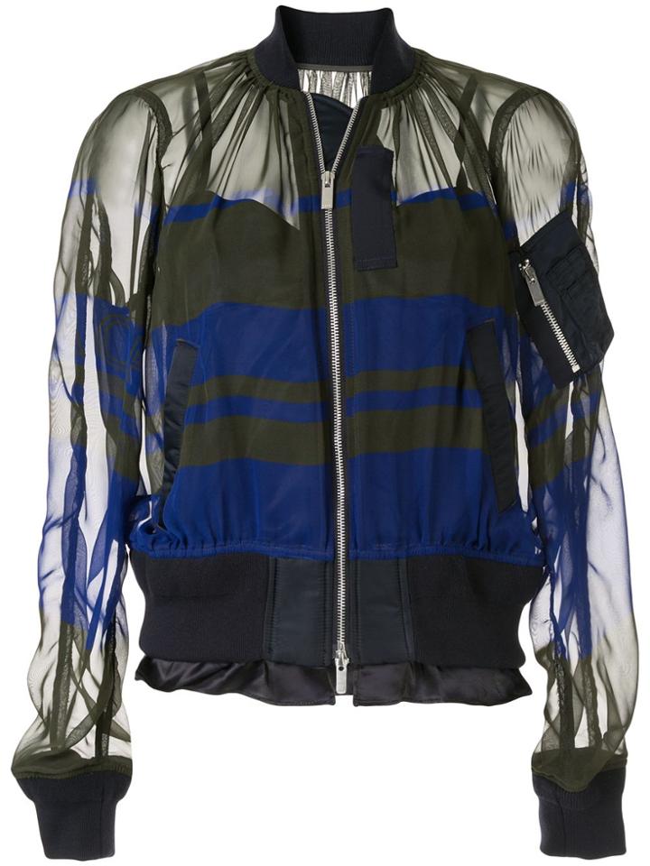 Sacai Sheer Bomber Jacket - Green