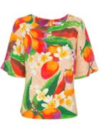 Isolda - Floral Print Blouse - Women - Silk - 38, Orange, Silk