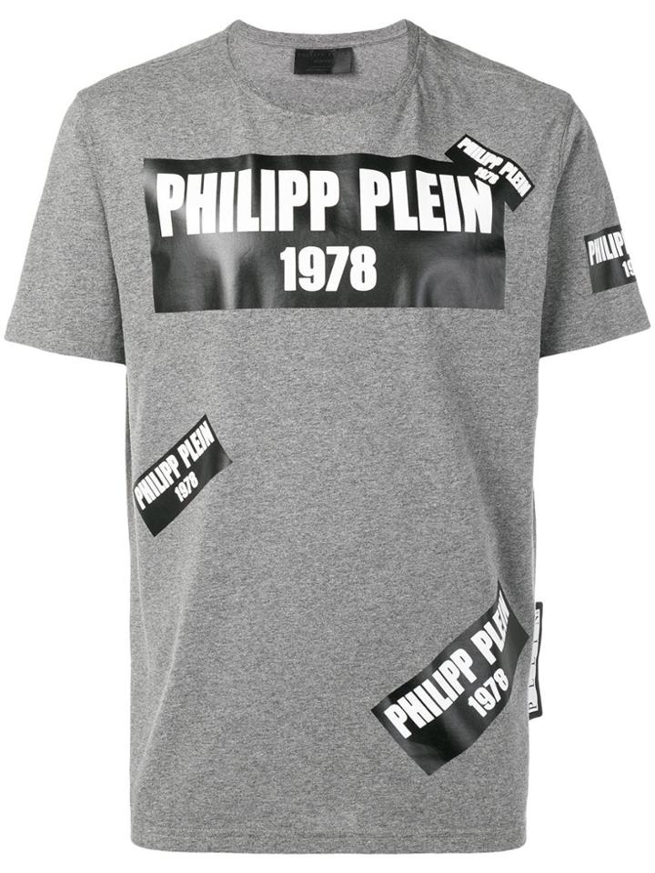 Philipp Plein Logo Printed T-shirt - Grey