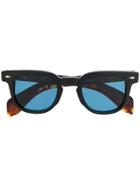 Jacques Marie Mage Round Frame Sunglasses - Black
