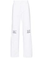 Raf Simons Embroidered Logo Wide-leg Trousers - White