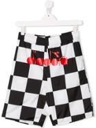 Diadora Junior Checkered Shorts - Black