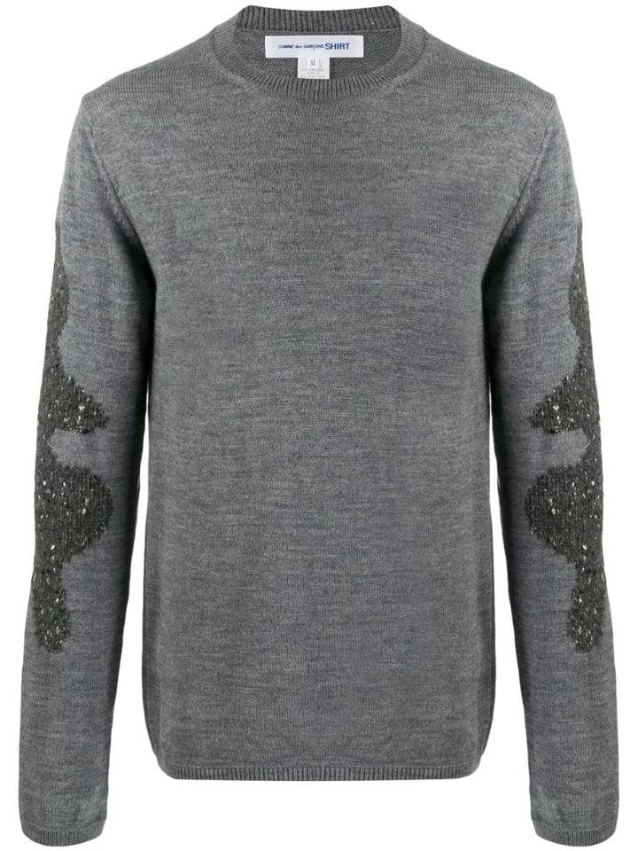 Comme Des Garçons Shirt Contrast Knit Jumper - Grey