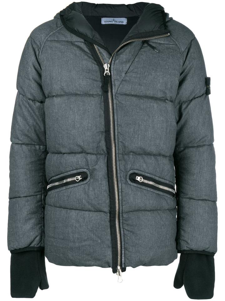 Stone Island Padded Jacket With Gloves - Grey