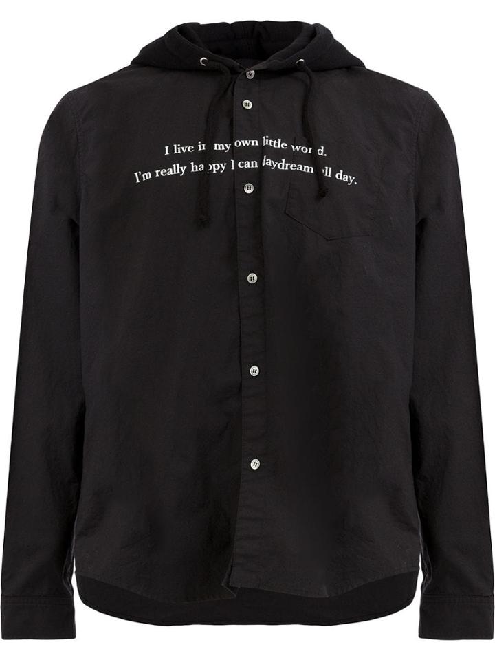 Johnundercover Printed Hooded Shirt - Black