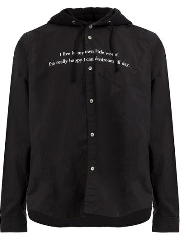 Johnundercover Printed Hooded Shirt - Black
