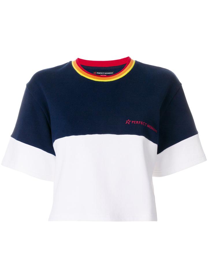 Perfect Moment Cropped Colour Block Top - Blue