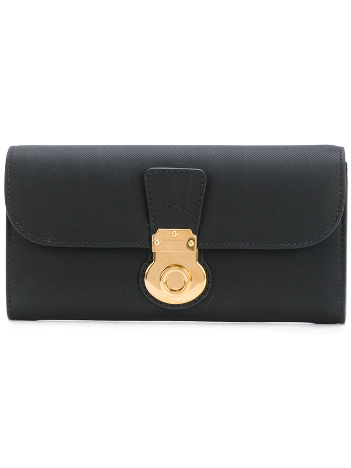 Burberry Trench Leather Continental Wallet - Black
