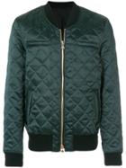Balmain Quilted Bomber Jacket - Green