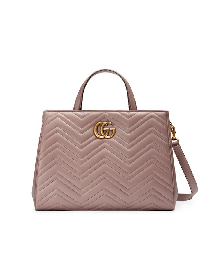 Gucci Gg Marmont Matelassé Top Handle - Nude & Neutrals