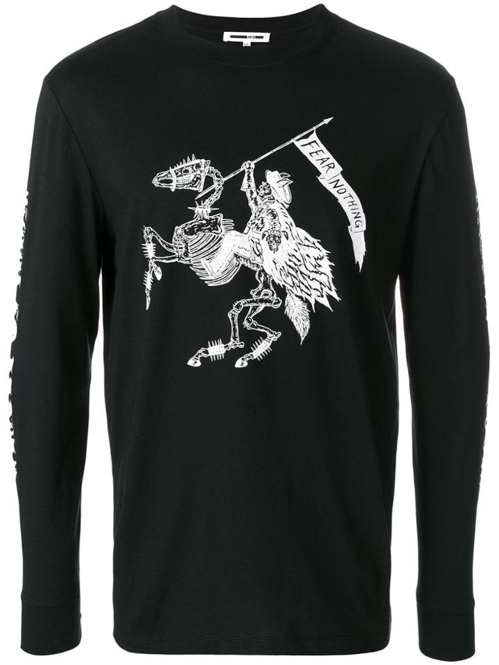 Mcq Alexander Mcqueen Fear Nothing Long Sleeve T-shirt - Black