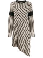 Mm6 Maison Margiela Striped Asymmetric Dress - Neutrals