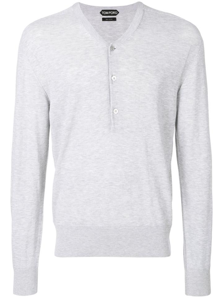Tom Ford Henley Sweater - Grey