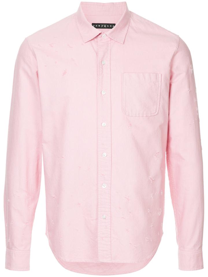 Roar Distressed Shirt - Pink & Purple